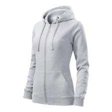 MALFINI, a.s. Trendy Zipper felső női világosszürke melírozott 2XL női pulóver, kardigán