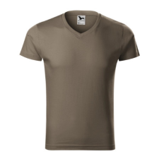 Malfini ADL146 SLIM FIT V-nyakú Férfi póló (army, XL) Malfini munkaruha