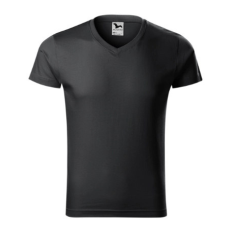 Malfini ADL146 SLIM FIT V-nyakú Férfi póló (ébenszürke, S) Malfini