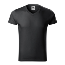 Malfini ADL146 SLIM FIT V-nyakú Férfi póló (ébenszürke, XXL) Malfini munkaruha