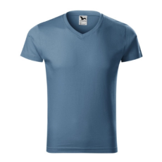 Malfini ADL146 SLIM FIT V-nyakú Férfi póló (farmerkék, XXL) Malfini