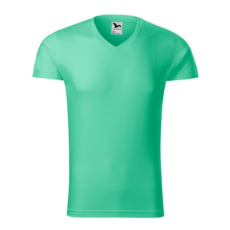 Malfini ADL146 SLIM FIT V-nyakú Férfi póló (menta, S) Malfini