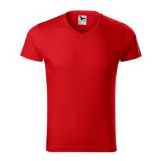 Malfini ADL146 SLIM FIT V-nyakú Férfi póló (piros, 3XL) Malfini