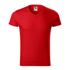 Malfini ADL146 SLIM FIT V-nyakú Férfi póló (piros, M) Malfini munkaruha