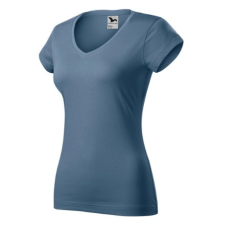 Malfini ADL162 FIT V-nyakú Női póló (farmerkék, XXL) Malfini munkaruha