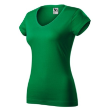 Malfini ADL162 FIT V-nyakú Női póló (fűzöld, M) Malfini munkaruha