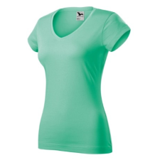 Malfini ADL162 FIT V-nyakú Női póló (menta, L) Malfini munkaruha