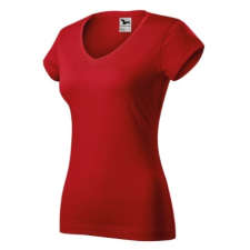 Malfini ADL162 FIT V-nyakú Női póló (piros, XS) Malfini munkaruha