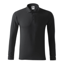 Malfini ADL221 PIQUE Galléros hosszú ujjú férfi póló (ébenszürke, XL) Malfini munkaruha