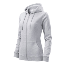 Malfini ADL411 TRENDY ZIPPER Cipzáros női pulóver (világosszürke, XS) Malfini