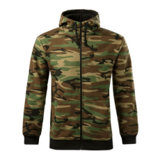 Malfini ADLC19 CAMO ZIPPER Cipzáros férfi pulóver (terepszín barna, L) Malfini