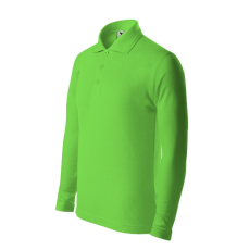 Malfini Pique Polo LS galléros póló gyerek almazöld 158 cm/12 éves