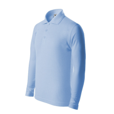 Malfini Pique Polo LS galléros póló gyerek égszínkék 146 cm/10 éves