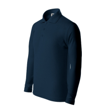 Malfini Pique Polo LS galléros póló gyerek tengerészkék 158 cm/12 éves gyerek póló