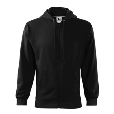 Malfini Trendy Zipper 410 kapucnis pulóver fekete színben munkaruha