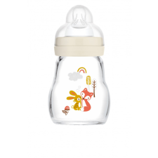 Mam Feel Good Üvegből készült cumisüveg 170 ml - 0h+ - Bézs - Róka és nyuszi cumisüveg