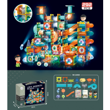 Mamido Mágneses világító építőkocka golyópálya 292 részes XXL mágneses építőjáték