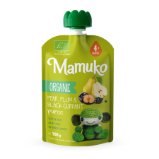 Mamuko MAMUKO BIO KÖRTE, SZILVA ÉS FEKETE RIBIZLI PÜRÉ 100 g reform élelmiszer