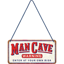 Man Cave Warning – Fémtábla dekoráció