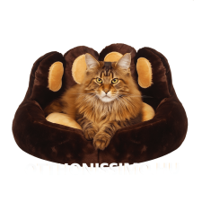  Mancsnyom alakú komfort fekhely kivehető párnával - 60cm - Barna szállítóbox, fekhely kutyáknak