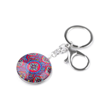 Mandala kulcstartó 3,5 cm, Piros kulcstartó