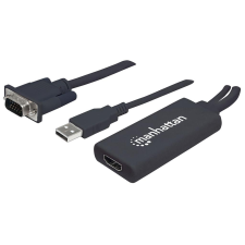 MANHATTAN 152426 VGA+USB-A apa - HDMI anya Adapter - Fekete kábel és adapter