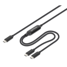 MANHATTAN Dual USB-C Charging Cable 100W 2m Black 355810 kábel és adapter
