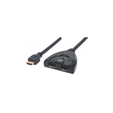 MANHATTAN HDMI Adapter 2-Port integriertes Kabel (207416) kábel és adapter