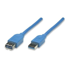 MANHATTAN kábel USB 3.0 TypeA (Male) - USB 3.0 TypeA (Female) 1.8m kék (322379) (322379) kábel és adapter