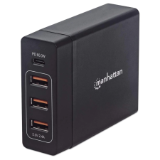 MANHATTAN Power Delivery Charging Station USB-C / 3x USB-A Hálózati töltő - Fekete (72W) mobiltelefon kellék