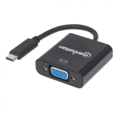MANHATTAN USB-C Male to VGA Female Converter Black kábel és adapter