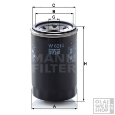 MANN-FILTER olajszűrő W6014 olajszűrő
