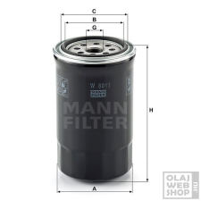 MANN-FILTER olajszűrő W8011 olajszűrő