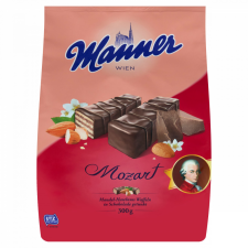  Manner Mozart ostyaszeletek mandulás-mogyorókrémes töltelékkel étcsokoládéval bevonva 300 g csokoládé és édesség