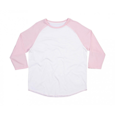 Mantis Uniszex 3/4-es ujjú póló Mantis Superstar Baseball T L, Tiszta fehér/Soft Világos rózsaszín (pink)