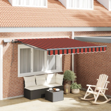  Manuális behúzható napernyő LED világítással Narancs és Barna 300x250 cm kerti bútor