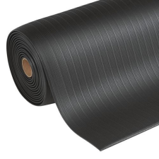 Manutan álláskönnyítő ipari szőnyeg bordázott felülettel, 1 830 x 122 cm, fekete lakástextília