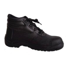 Manutan bőr munka bokacipő acél orrbetéttel, fekete, méret: 43 munkavédelmi cipő