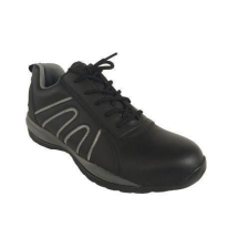 Manutan bőr tornacipő acél orrbetéttel, fekete/szÜrke, méret: 40 munkavédelmi cipő