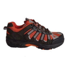 Manutan bőr túra félcipő acél orrbetéttel, fekete/narancssárga, méret: 43 munkavédelmi cipő