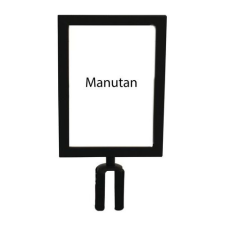 Manutan információs tábla torlaszoló oszlopokhoz, 2 m, fekete, függőleges információs tábla, állvány