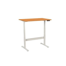 Manutan irodai asztal, elektromosan állítható magasság, 120 x 80 x 62,5 - 127,5 cm, egyenes kivitel, ABS 2 mm, bükk íróasztal