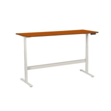 Manutan irodai asztal, elektromosan állítható magasság, 200 x 80 x 62,5 - 127,5 cm, egyenes kivitel, ABS 2 mm, cseresznye íróasztal