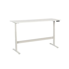 Manutan irodai asztal, elektromosan állítható magasság, 200 x 80 x 62,5 - 127,5 cm, egyenes kivitel, ABS 2 mm, fehér íróasztal