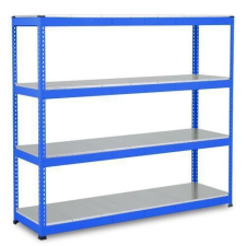 Manutan Rapid 1 fém polcállvány, 198 x 213,4 x 61 cm, 430 kg/polc, 4 acél panel, kék% kerti tárolás
