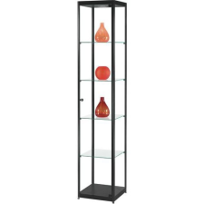 Manutan üvegezett termékbemutató vitrin, 200 x 40 x 40 cm, fekete bútor
