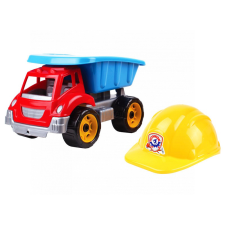 Mûanyag dömper és védõsisak készlet autópálya és játékautó