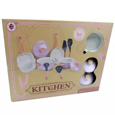 Manyuk Toys Fém Konyhai edénykészlet - Rózsaszín (H43B) konyhakészlet