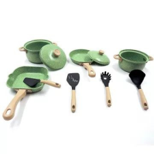 Manyuk Toys Konyhai edény szett, fém – zöld konyhakészlet