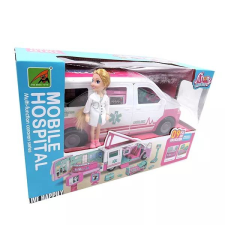 Manyuk Toys Mentőautó szett babával - 21 db-os játékbaba felszerelés